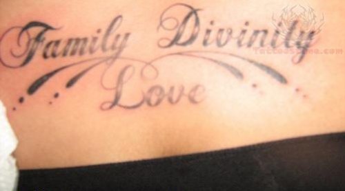 Family Divinity Lower Back Tattoo